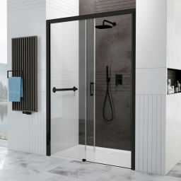 Sanplast Free Zone drzwi prysznicowe 120 cm rozsuwane czarny mat/szkło przezroczyste 600-271-3150-59-401