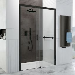 Sanplast Free Zone drzwi prysznicowe 110 cm rozsuwane czarny mat/szkło przezroczyste 600-271-3140-59-401