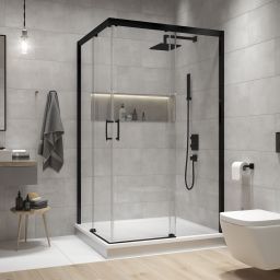 Sanplast Free Zone kabina prysznicowa 120x90 cm prostokątna czarny mat/szkło przezroczyste 600-271-3760-59-401