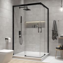 Sanplast Free Zone kabina prysznicowa 120x90 cm prostokątna czarny mat/szkło przezroczyste 600-271-3750-59-401