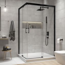 Sanplast Free Zone kabina prysznicowa 100x90 cm prostokątna czarny mat/szkło przezroczyste 600-271-3720-59-401