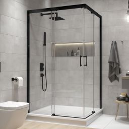 Sanplast Free Zone kabina prysznicowa 100x90 cm prostokątna czarny mat/szkło przezroczyste 600-271-3710-59-401