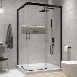 Sanplast Free Zone kabina prysznicowa 120x80 cm prostokątna czarny mat/szkło przezroczyste 600-271-3680-59-401