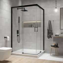 Sanplast Free Zone kabina prysznicowa 120x80 cm prostokątna czarny mat/szkło przezroczyste 600-271-3670-59-401