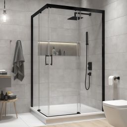 Sanplast Free Zone kabina prysznicowa 100x80 cm prostokątna czarny mat/szkło przezroczyste 600-271-3640-59-401