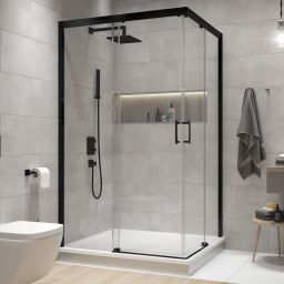 Sanplast Free Zone kabina prysznicowa 100x80 cm prostokątna czarny mat/szkło przezroczyste 600-271-3630-59-401