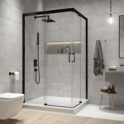 Sanplast Free Zone kabina prysznicowa 90x80 cm prostokątna czarny mat/szkło przezroczyste 600-271-3610-59-401