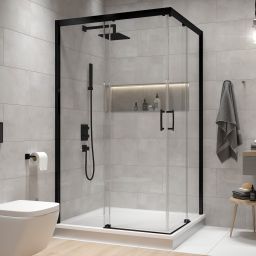 Sanplast Free Zone kabina prysznicowa 100x100 cm kwadratowa czarny mat/szkło przezroczyste 600-271-3520-59-401