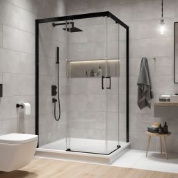 Sanplast Free Zone KN/Freezone-80 kabina prysznicowa 80x80 cm kwadratowa czarny mat/szkło przezroczyste 600-271-3500-59-401