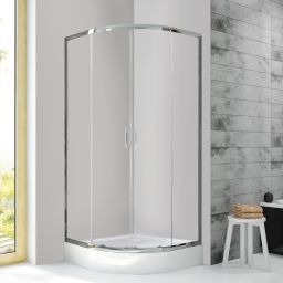 Sanplast Fris kabina prysznicowa 80x80 cm półokrągła srebrny połysk/szkło przezroczyste 600-331-0250-38-400