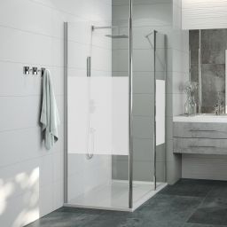Sanplast Exa Line ścianka prysznicowa walk-in 80 cm srebrny połysk/szkło ze wzorem 600-540-1520-38-201