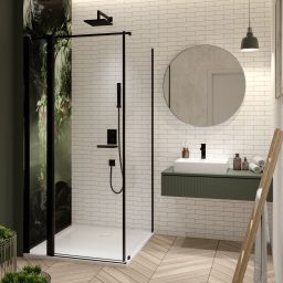 Sanplast Exa Line ścianka prysznicowa SS0/Exa-75 cm czarny mat/szkło przezroczyste 600-540-1120-59-401