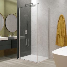 Sanplast Exa Line ścianka prysznicowa SS0/Exa-75 cm srebrny połysk/szkło przezroczyste 600-540-1120-38-401