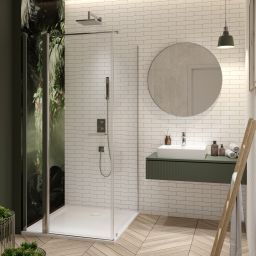 Sanplast Exa Line ścianka prysznicowa SS0/Exa-70 cm srebrny połysk/szkło przezroczyste 600-540-1110-38-401