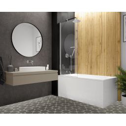 Sanplast Exa Line parawan nawannowy 75 cm 1-częściowy srebrny połysk/szkło przezroczyste 600-540-1050-38-401