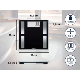 Soehnle Shape Sense Connect 50 waga łazienkowa analityczna czarna/srebrna 63879