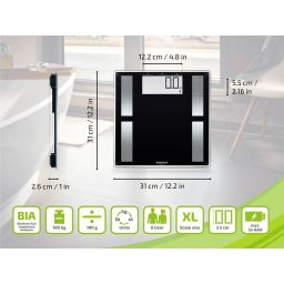 Soehnle Shape Sense Connect 50 waga łazienkowa analityczna czarna/srebrna 63879