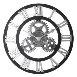Splendid Nero 2 zegar ścienny czarny-srebrny AZ-NERO-2-SR