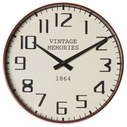 Splendid Retro zegar ścienny biały-brązowy AZ-RETRO