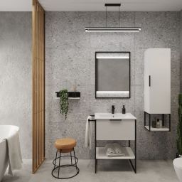 Strama Kobe szafka 59,5x46 cm podumywalkowa stojąca biały połysk 13.100.00