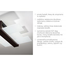 Sollux Lighting Feniks lampa podsufitowa 2x60W wenge SL.0074