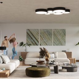 Sollux Lighting Arena plafon 2x60W czarny SL.0121