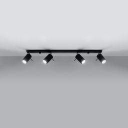 Sollux Lighting Ring lampa podsufitowa 4x40W czarna SL.0332