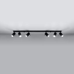 Sollux Lighting Ring lampa podsufitowa 6x8W czarna SL.0334