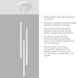 Sollux Lighting Pastelo lampa wisząca 3x40W biała SL.0467