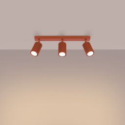 Sollux Lighting Karbon lampa podsufitowa 3x10 W ochra czerwona SL.1638