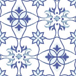 Savoia Vietri Decoro Blue Mix Lucido dekor ścienno-podłogowy 22x22 cm biało-niebieski