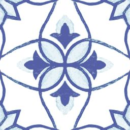 Savoia Vietri Decoro Blue Mix Lucido dekor ścienno-podłogowy 22x22 cm biało-niebieski