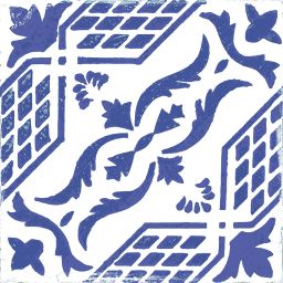 Savoia Vietri Decoro Blue Mix Lucido dekor ścienno-podłogowy 22x22 cm biało-niebieski