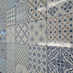 Savoia Vietri Decoro Blue Mix Lucido dekor ścienno-podłogowy 22x22 cm biało-niebieski