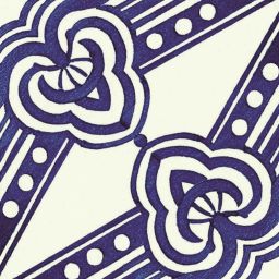 Savoia Vietri Decoro Rosebery Lucido dekor ścienno-podłogowy 22x22 cm biało-niebieski