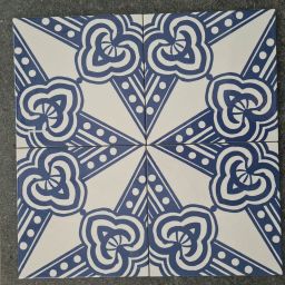 Savoia Vietri Decoro Rosebery Lucido dekor ścienno-podłogowy 22x22 cm biało-niebieski