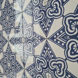 Savoia Vietri Decoro Rosebery Lucido dekor ścienno-podłogowy 22x22 cm biało-niebieski