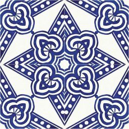 Savoia Vietri Decoro Rosebery Lucido dekor ścienno-podłogowy 22x22 cm biało-niebieski