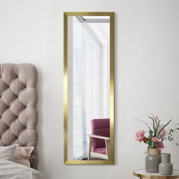Styler Cannes lustro prostokątne 127x47 cm rama złoty błyszczący metaliczny LU-12275