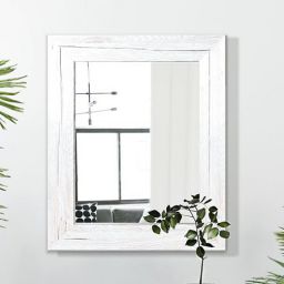 Styler Jyvaskyla lustro 86x60 cm prostokątne rama białe drewno mat LU-01215
