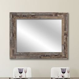 Styler Jyvaskyla lustro 86x60 cm prostokątne rama drewniane klepki mat LU-01217