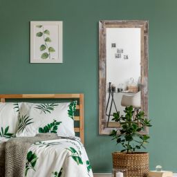 Styler Jyvaskyla lustro 148x56 cm prostokątne rama drewniane brązowe klepki mat LU-12454