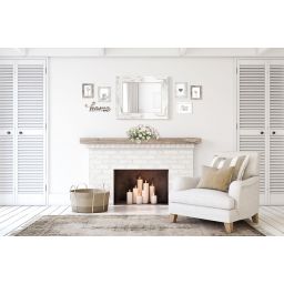 Styler Jyvaskyla lustro 86x60 cm prostokątne rama bielone przecierane drewno mat LU-01214