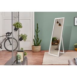 Styler Sicilia lustro prostokątne 46x146 cm stojące rama białe drewno mat LU-12262