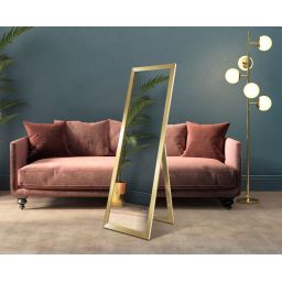 Styler Florence lustro prostokątne 46x146 cm stojące rama złoty błyszczący metaliczny LU-12271