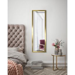 Styler Cannes lustro prostokątne 127x47 cm rama złoty błyszczący metaliczny LU-12275