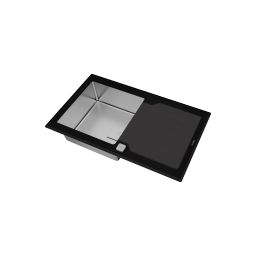 Teka Diamond RS15 1B 1D zlewozmywak 86x51 cm stal polerowana/szkło czarne 115100011