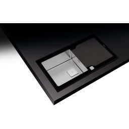 Teka Diamond RS15 1B 1D zlewozmywak 86x51 cm stal polerowana/szkło czarne 115100011