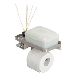 Tiger Caddy uchwyt na papier 24 cm z półką stal szczotkowana 1401430946