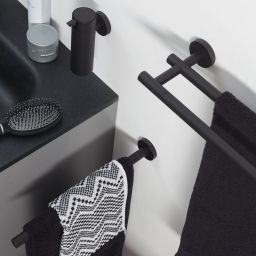 Tiger Boston wieszak podwójny na ręcznik czarny mat 3086.3.07.46